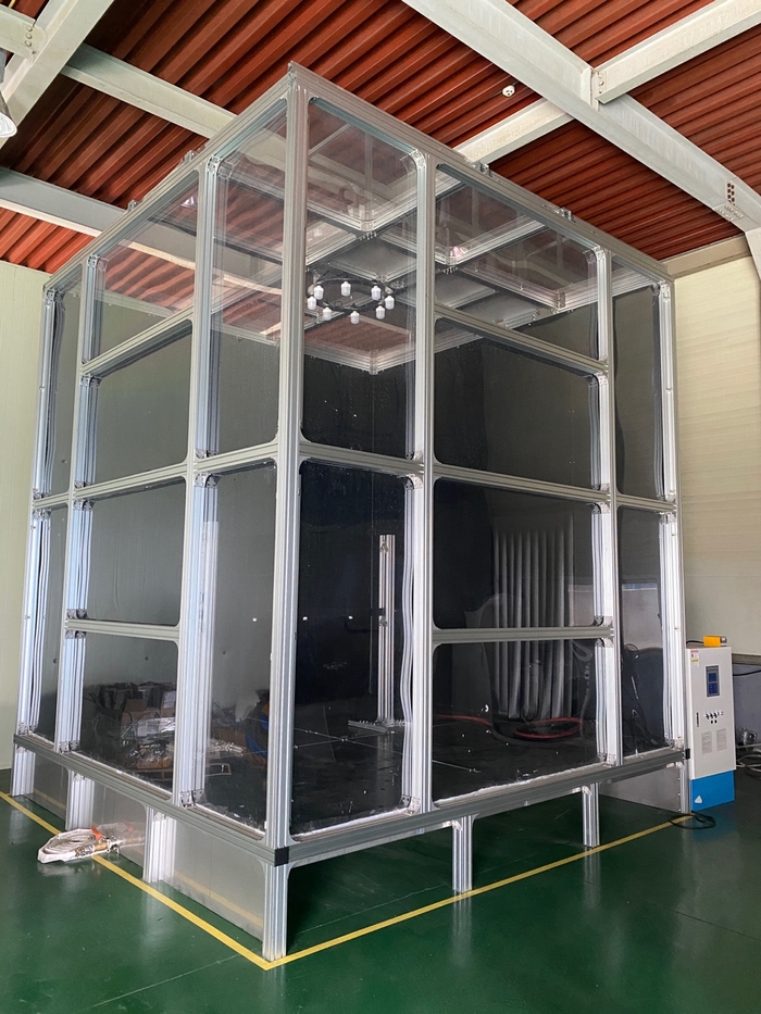 We,Seoyoon, have a test booth for water spray nozzle and can take the test for spraying angle.